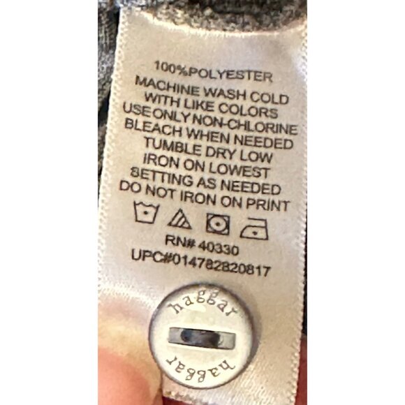 Men's HAGGAR Clothing Co. Dark Gray Polo Golf Shirt 100% Polyester Size Large - Picture 8 of 16